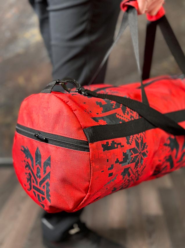 Сумка спортивна Тубус «Упа. Піксель» червона.2
