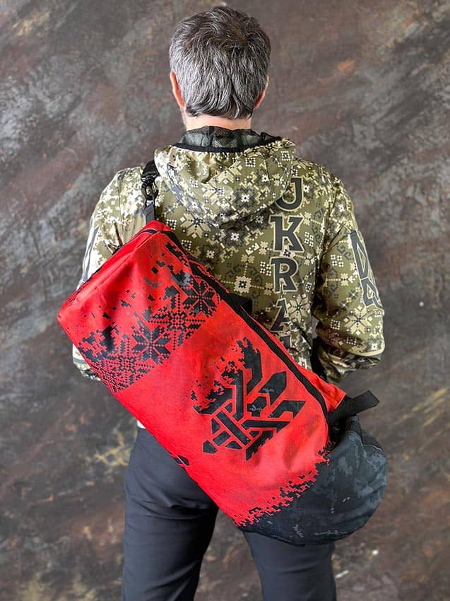 Сумка спортивна Тубус «Упа. Піксель» червона.4