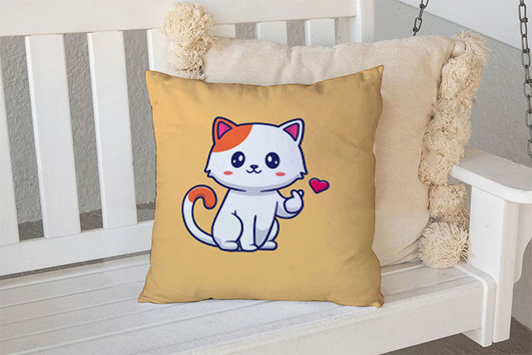 Декоративна подушка «Cute Cat. Korean Heart»