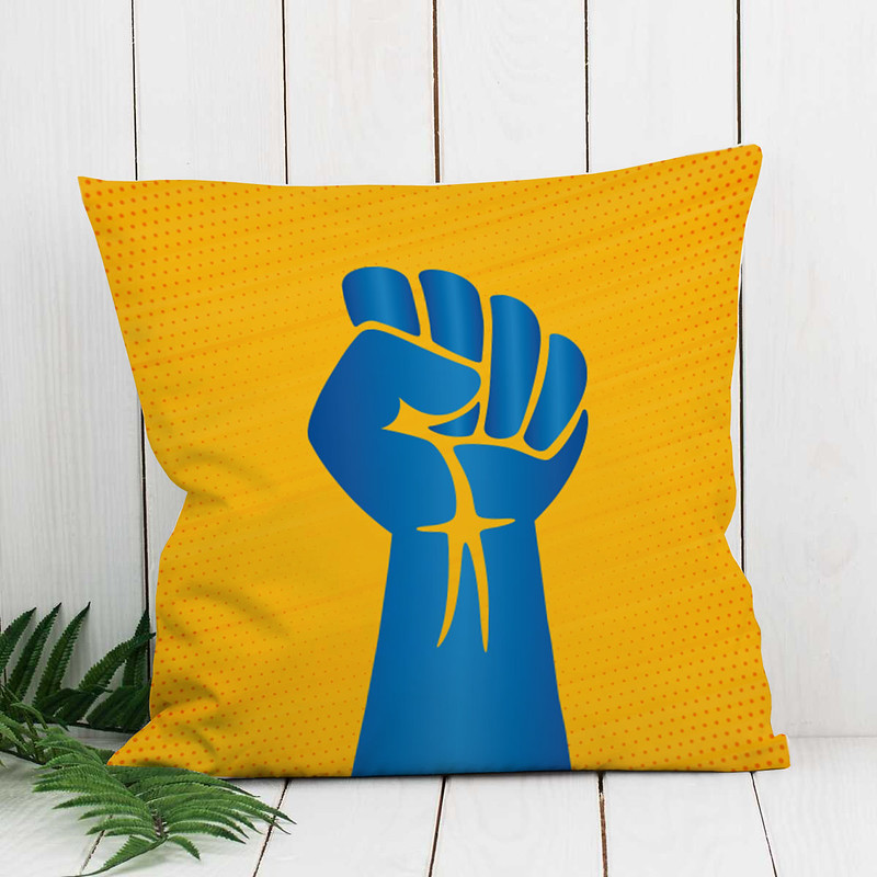 Декоративна подушка «Український опір» жовта