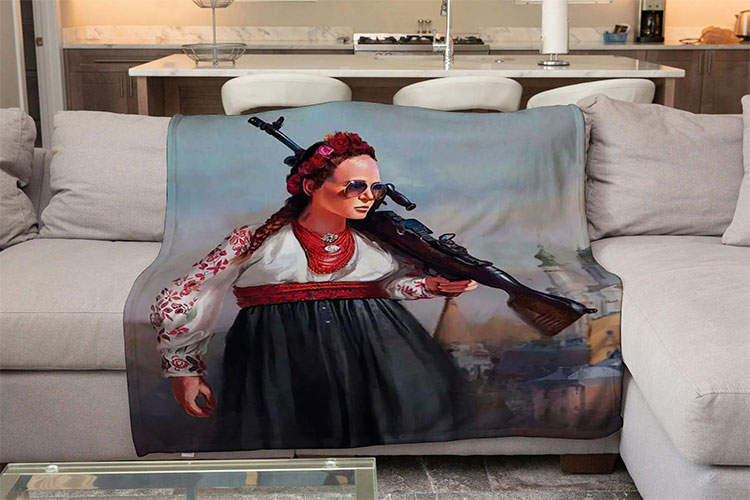 Плед «Українка з кулеметом»1