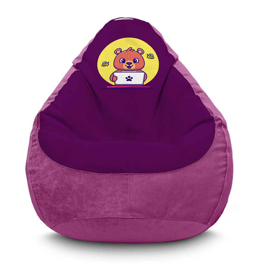 Крісло мішок Ведмедик за ноутом. Flock