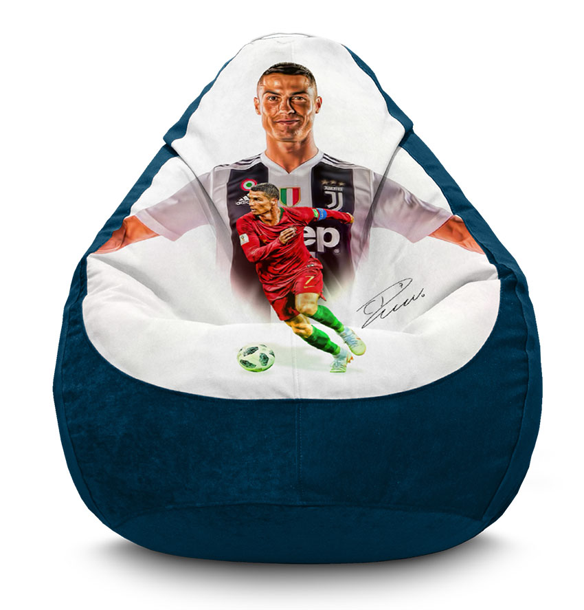 Кресло мешок «Криштиану Роналду (Cristiano Ronaldo)» Flock темно-синий 1