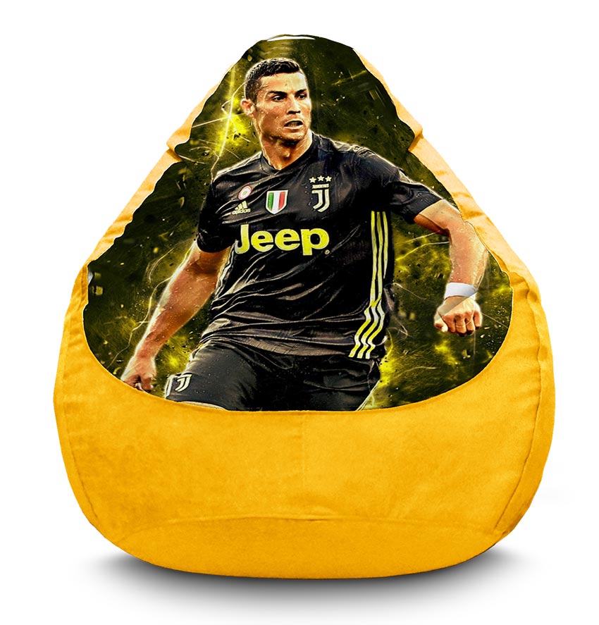 Крісло мішок «Кріштіану Роналду (Cristiano Ronaldo)» Flock жовтий