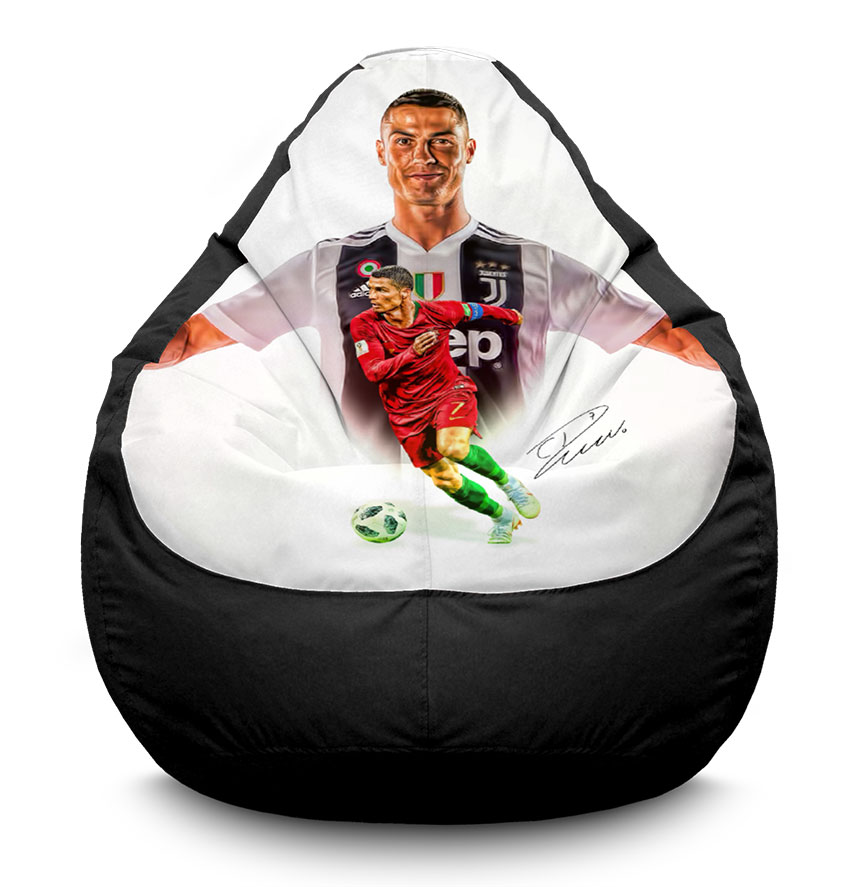 Крісло мішок «Кріштіану Роналду (Cristiano Ronaldo)» Oxford чорний 1