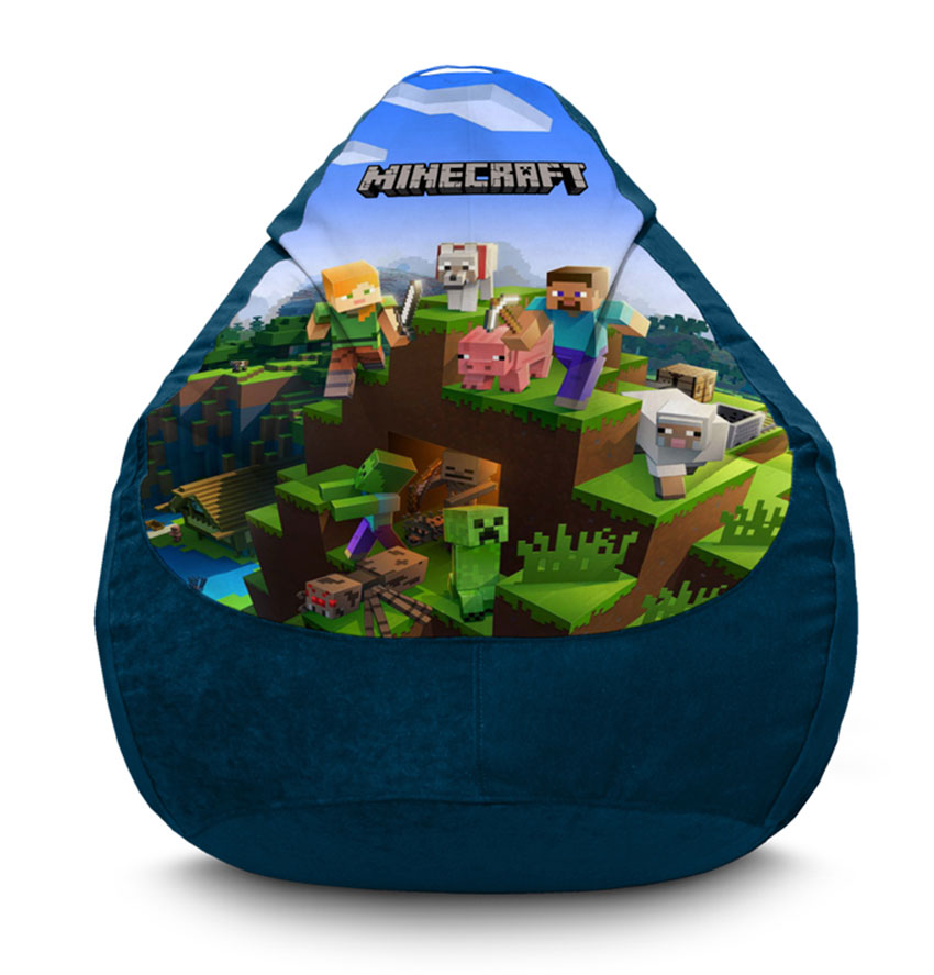 Крісло мішок Minecraft. Main characters. Flock темно-синій