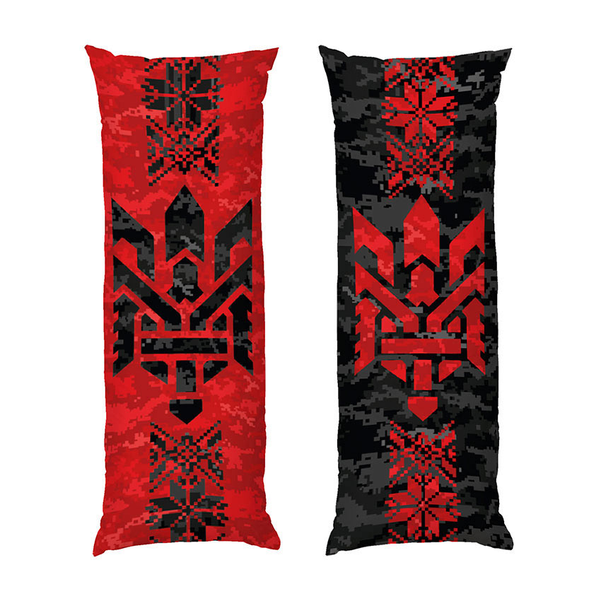 Герб України. Чорно-червоний піксель