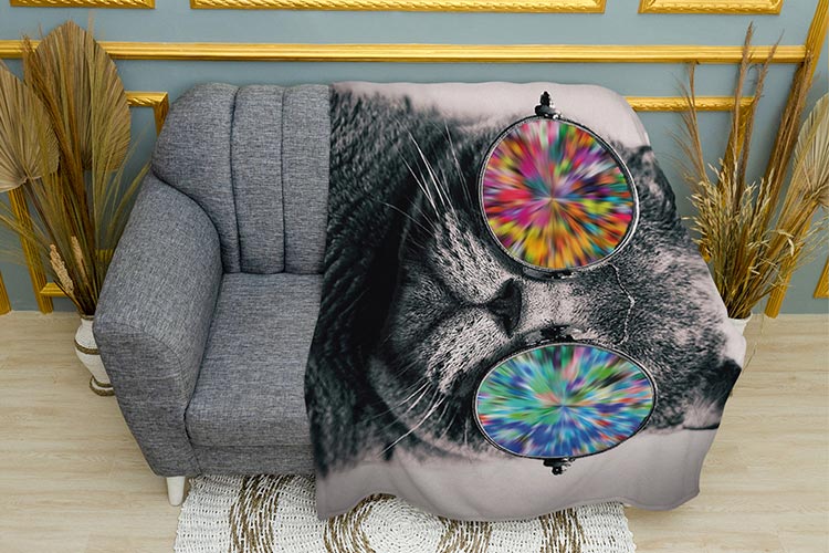 Плед «Котик в окулярах»