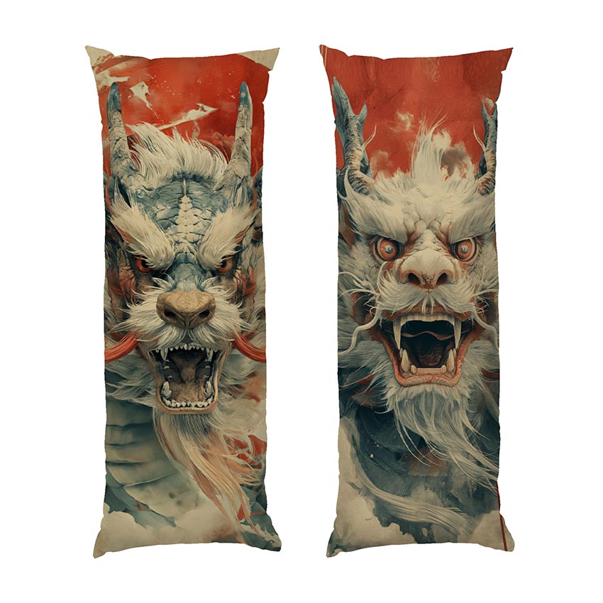 Японський білий рогатий дракон. Japanese white horned dragon