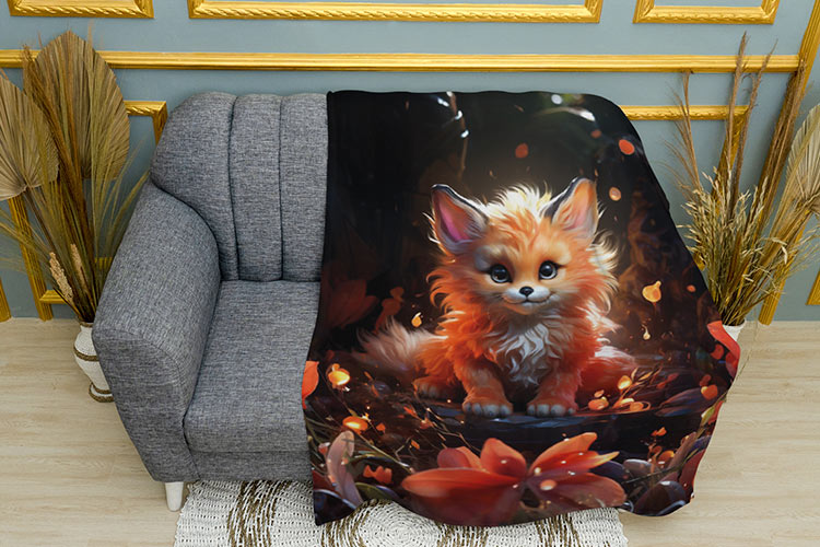 Лисичка-з-квітами.-Fox-with-flowers