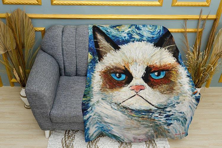 Сварливий-Кіт.-Картина-маслом.-Мем.-Grumpy-cat.-Oil-painting.-Mem