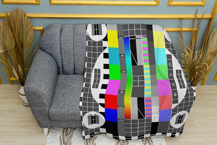 Плед «Зламаний канал. Телебачення. Broken channel. TV»