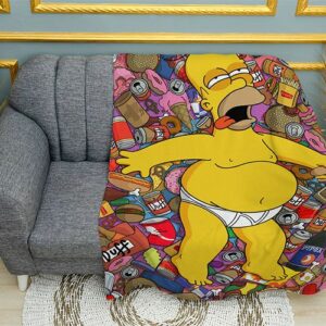 Плед «Симпсоны. Гомер с пончиками. The Simpsons. Homer with donuts»