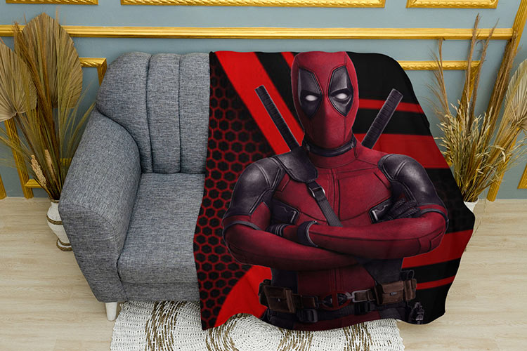 Плед «Дедпул. Логотип. Марвел. Deadpool. Logo. Marvel»