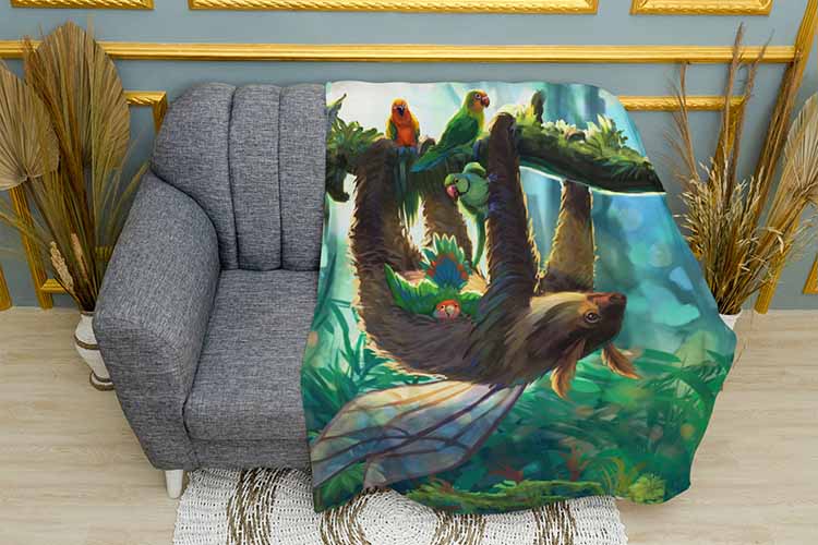 Плед «Магічна коала з папугами. Magical koala with parrots»