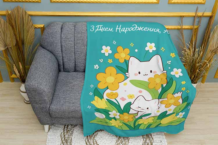 Плед «Привітання з котиками. Greetings with cats»