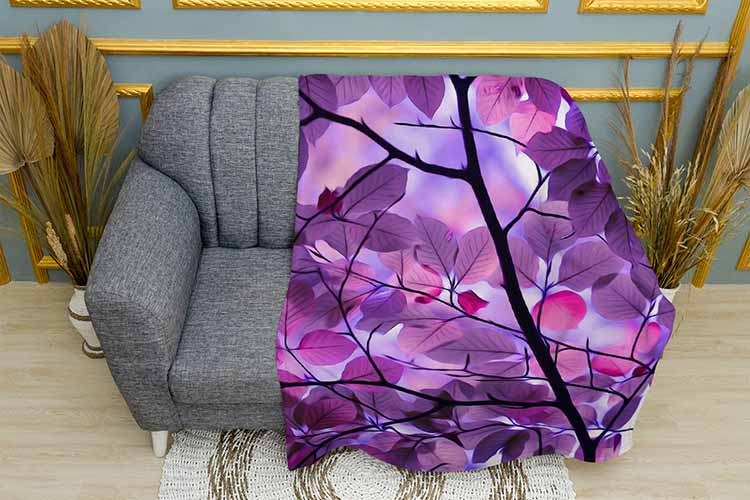 Плед «Рожеві листя. Pink leaves»