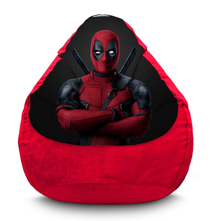 Крісло груша «Дедпул. Логотип. Марвел. Флок. Deadpool. Logo. Marvel. Flock»