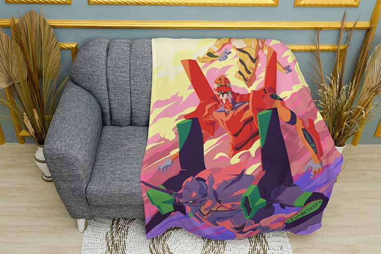 Плед «Сильні роботи. Євангеліон. Strong robots. Evangelion»