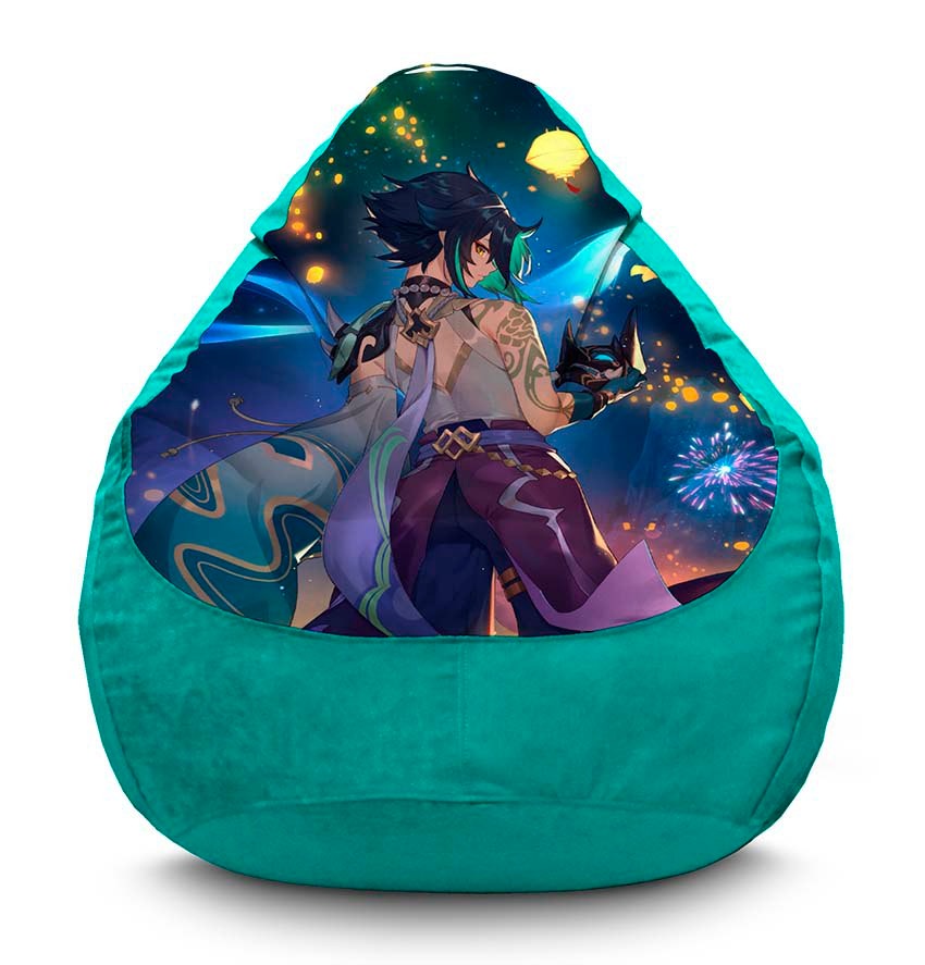 Крісло груша «Сяо. Гра. Геншин Імпакт. Флок. Xiao. Game. Genshin Impact. Flock»