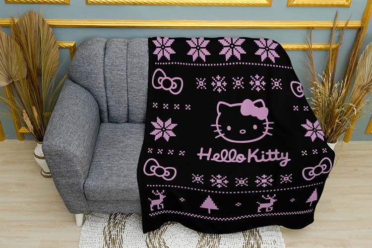 Плед з принтом Хеллоу кітті. Миле Різдво. Hello Kitty. Cute Christmas ...