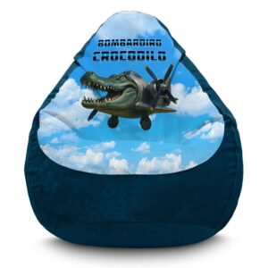 Крісло мішок «Бомбардиро Крокодило. Монстр у небі. Bombardiro Crocodilo. Sky Monster. Flock»