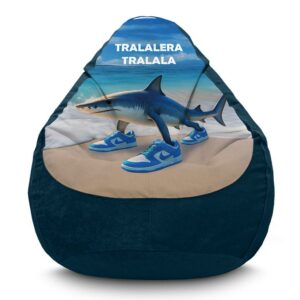 Крісло мішок «Тралалело Тралала. Акула. Мем. Trallallero Trallala. Shark. Meme. Flock»