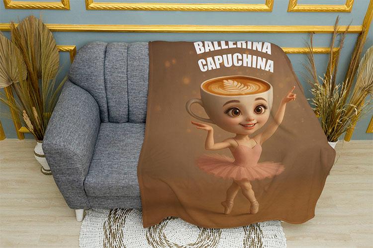 Плед «Балерина Капучина. Мем. Ballerina Capuchina. Meme»