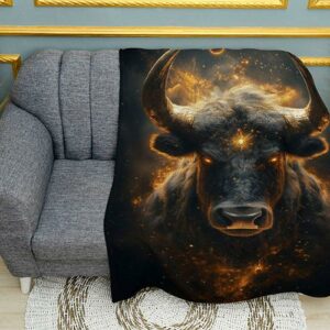 Плед с принтом Телец. Знаки Зодиака. Taurus. Zodiac Signs