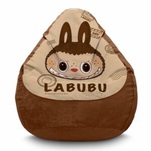 Кресло мешок «Лабубу. Зубастый малыш. Labubu. Toothy baby. Flock»
