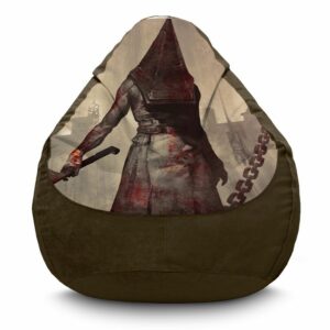 Кресло мешок «Пирамидоголовый. Кровавый силуэт. Сайлент Хилл. Pyramid Head. Bloody Silhouette. Silent Hill. Flock»