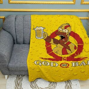 Плед «Гомер с пивом. Кратос. Homer with Beer. Kratos»