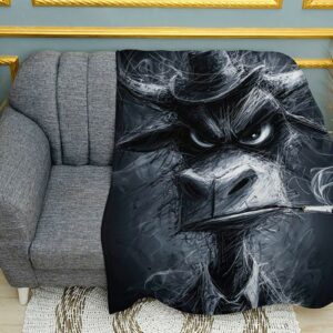 Плед «Димний бик. Мафія тварин. Smoky bull. Like a boss. Animal Mafia»