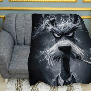 Плед «Курящий пес. Мафія тварин. Smoking dog. Like a boss. Animal Mafia»