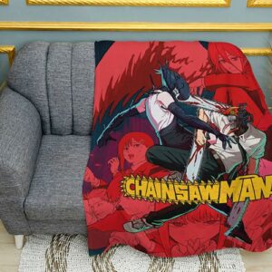 Плед «Людина-бензопила. Хаос боротьби. Chainsaw Man. Chaos of Fight»