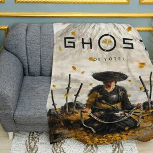 Плед «Привид Йотей. Осінній воїн. Ghost of Yotei. Autumn Warrior»