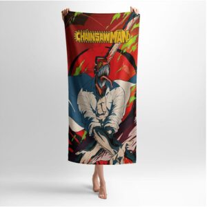Рушник з принтом «Людина-бензопила. Денджі. Кривавий Герой. Chainsaw Man. Denji. Bloody Hero»