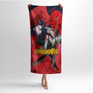 Рушник з принтом «Людина-бензопила. Хаос боротьби. Chainsaw Man. Chaos of Fight»
