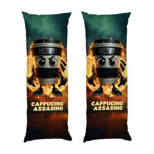 Дакимакура подушка для объятий «Капучино-Ассасино. Огонь силы. Cappuccino Assassino. Fire of power»