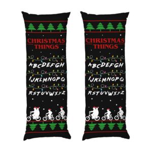 Дакимакура подушка для объятий «Праздничный алфавит. Очень странные дела. Holiday alphabet. Stranger Things»