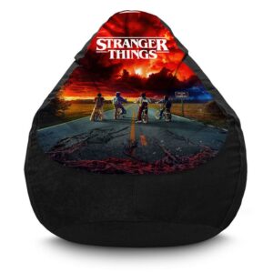 Крісло мішок «Дивні дива. Сильна команда. Stranger Things. Strong team. Flock»