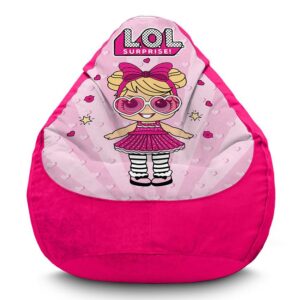 Крісло мішок «Яскрава лялька. ЛОЛ. Bright doll. LOL. Flock» рожевий