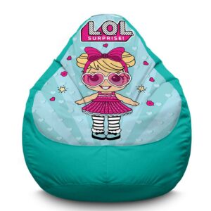 Крісло мішок «Яскрава лялька. ЛОЛ. Bright doll. LOL. Oxford» бірюзовий