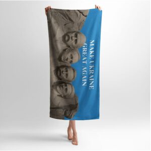Полотенце с принтом «Герои Нации. Рашмор. Heroes of the Nation. Rushmore. Make Ukraine Great Again»