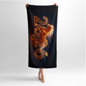 Рушник з принтом «Вогняний Кінь 2026. Fire Horse 2026»