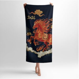 Рушник з принтом «Кінь Удачі. Символ 2026 року. Luck Horse. Symbol of 2026»