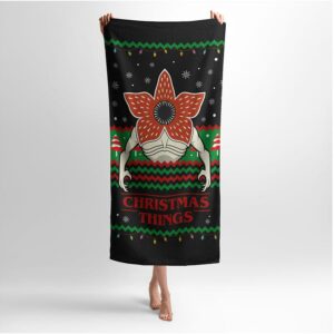 Рушник з принтом «Різдвяний Демогоргон. Дивні Дива. Christmas Demogorgon. Stranger Things»