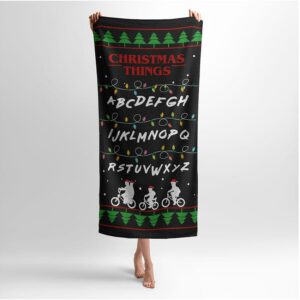 Рушник з принтом «Святковий алфавіт. Дивні Дива. Holiday alphabet. Stranger Things»