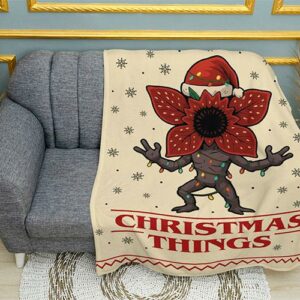 Плед «Санта Демогоргон. Дивні Дива. Santa Demogorgon. Stranger Things»