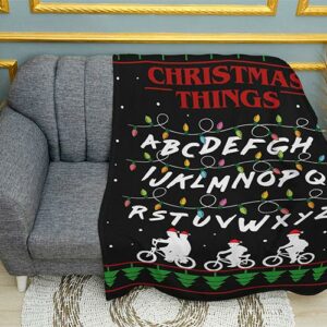 Плед «Святковий алфавіт. Дивні Дива. Holiday alphabet. Stranger Things»